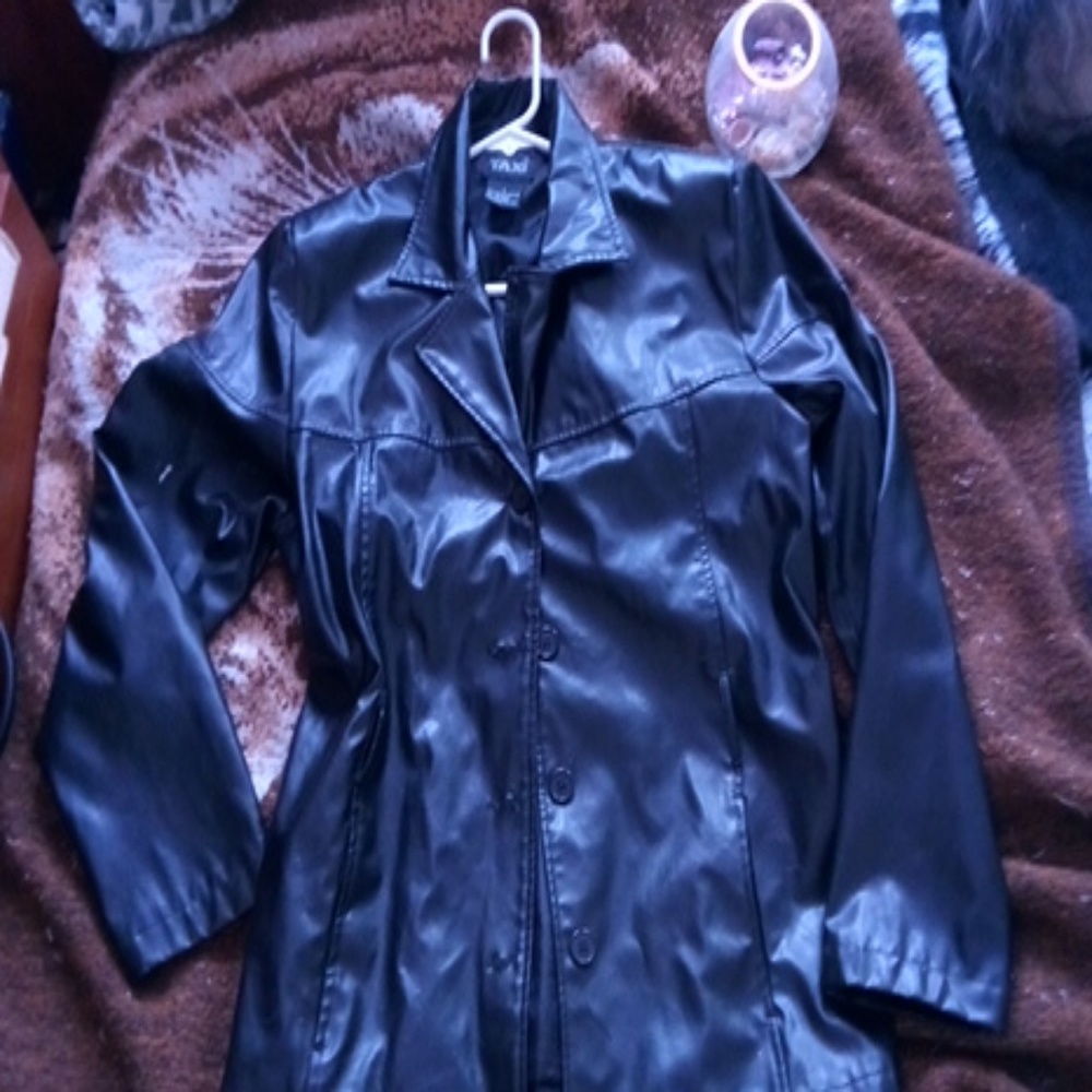 A fun, long, comfy, black coat